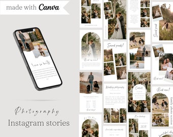 Photographer Instagram Story Template | Canva instagram story template | Branding Kit | Wedding Photography Instagram Stories
