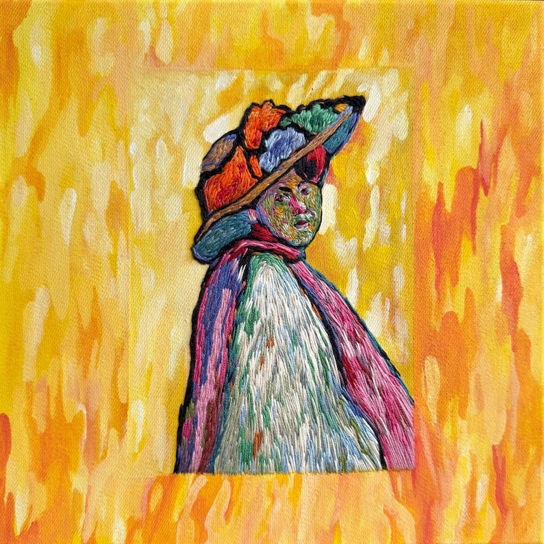 Gabriele Münter'in Marianne von Werefkin portresinin nakış reprodüksiyonu — Damla Tatlıdil