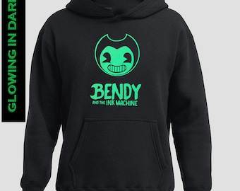 Bendy and The Ink Machine Glow in Dark Horror Game Inspired Kids/Adult Hoodie  birthday GIFTS fashion