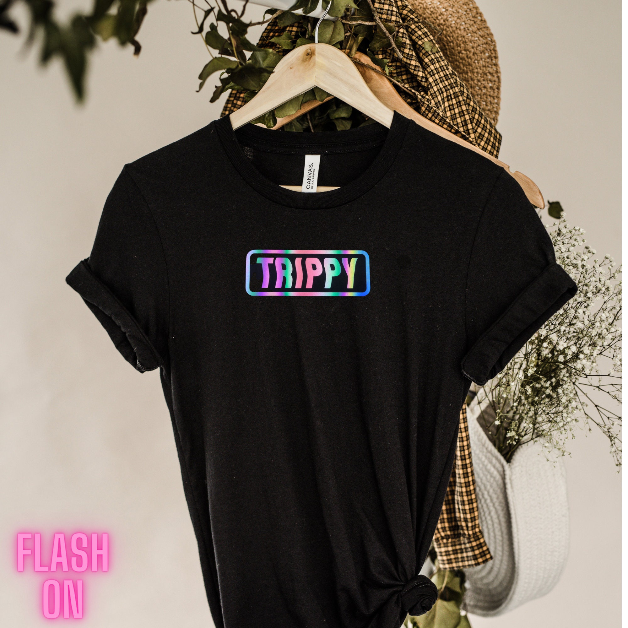 Trippy Reflective Fashion T-shirt for Gift, Outdoor,hologram