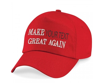 Haga que su texto vuelva a ser genial TRUMP Gorra de béisbol con bordado personalizado Sombrero bordado personalizado como Make America Great Again