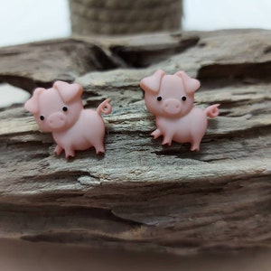 Handgemachte Mini Schwein Ohrringe