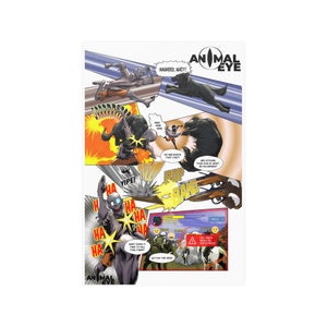 Comic Book Animal Eye collectibles, Original Animal Eye Comic Book Issue 1 Maniac Battle Nagheed Poster, Wall Decor comic book art