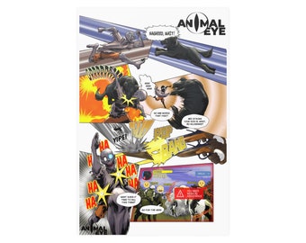 Comic Book Animal Eye collectibles, Original Animal Eye Comic Book Issue 1 Maniac Battle Nagheed Poster, Wall Decor comic book art