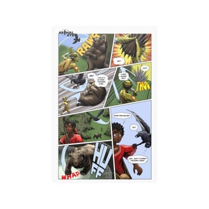 Comic Book Animal Eye collectibles, Original Animal Eye Comic Book Issue 1 Poster Maniac Battle Jael, Wall Decor comic book art