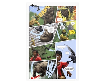 Comic Book Animal Eye collectibles, Original Animal Eye Comic Book Issue 1 Poster Maniac Battle Jael, Wall Decor comic book art