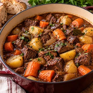 Beef Stew Recipe PDF German English Beef Stew with Carrots and Potatoes Printable Digital Download