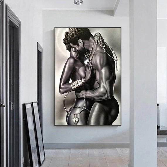 Black Couple Wall Art Naked Black Couple Poster Sex Wall