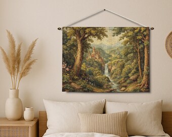 Enchanted Castle Woven Tapestry: Fantasy Medieval Wall Art