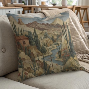 Desert Landscape Pillow: Southwestern Home Decor Accent