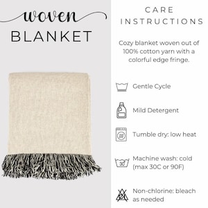 Cozy Blanket Fringe Edge, Woven Blanket, Machine Washable, Soft Throw Blanket for Couch, Bed, Living Room Decor