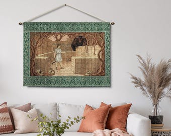 Tapiz del Laberinto de Teseo: Mito griego antiguo, arte clásico, decoración de pared