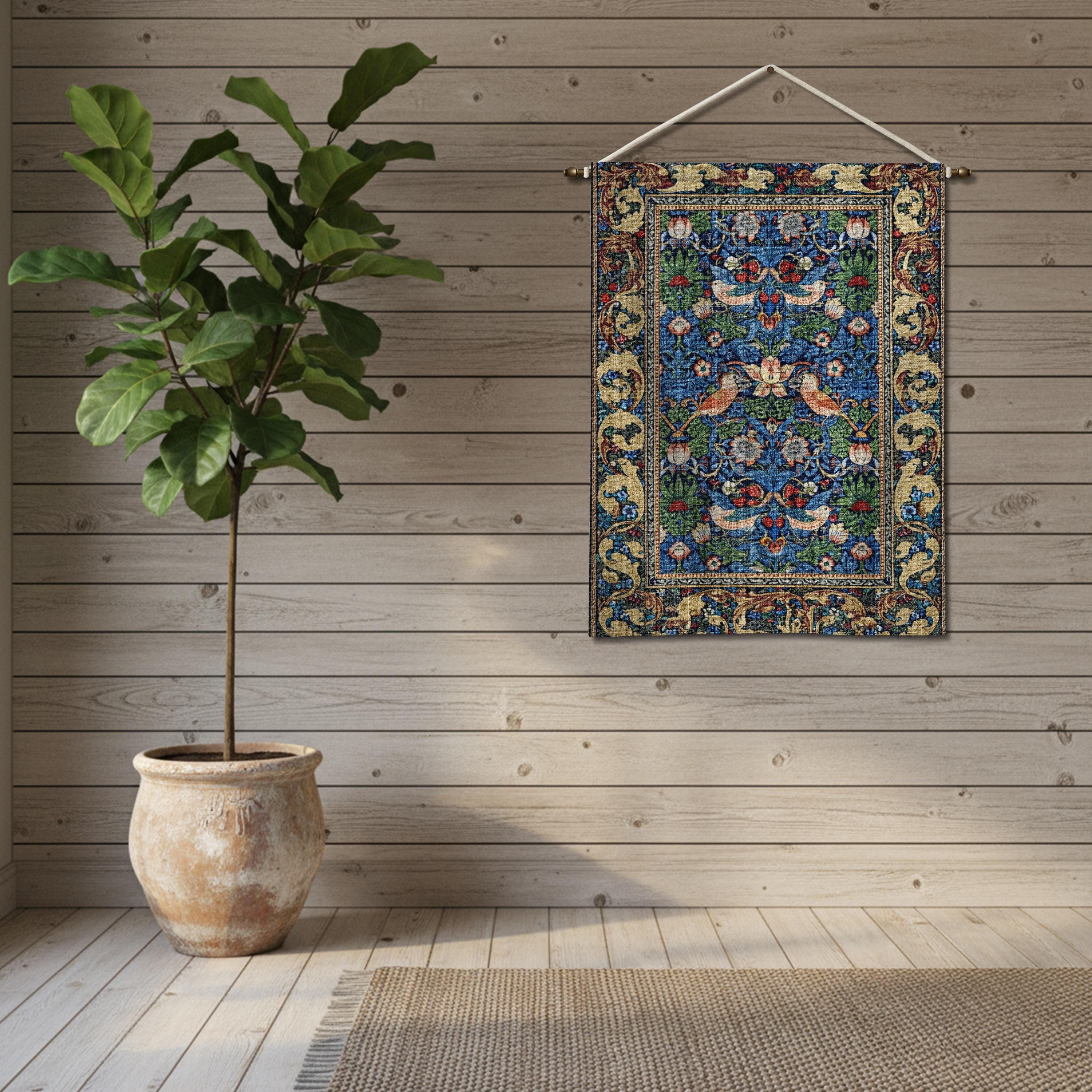 William Morris Tapestry, Woven Wall Hanging, Arts and Crafts Decor