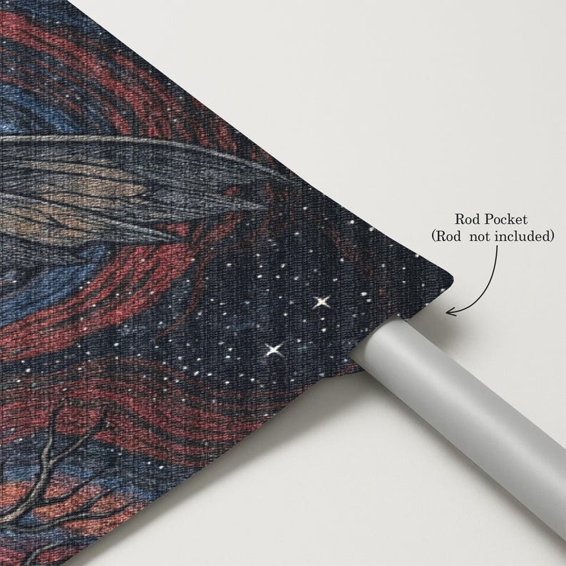 Cosmic Bird Print Tapestry Wall Hanging, Celestial Night Sky Decor, Artistic Home Decor, Boho Room Decoration, Unique Gift Idea
