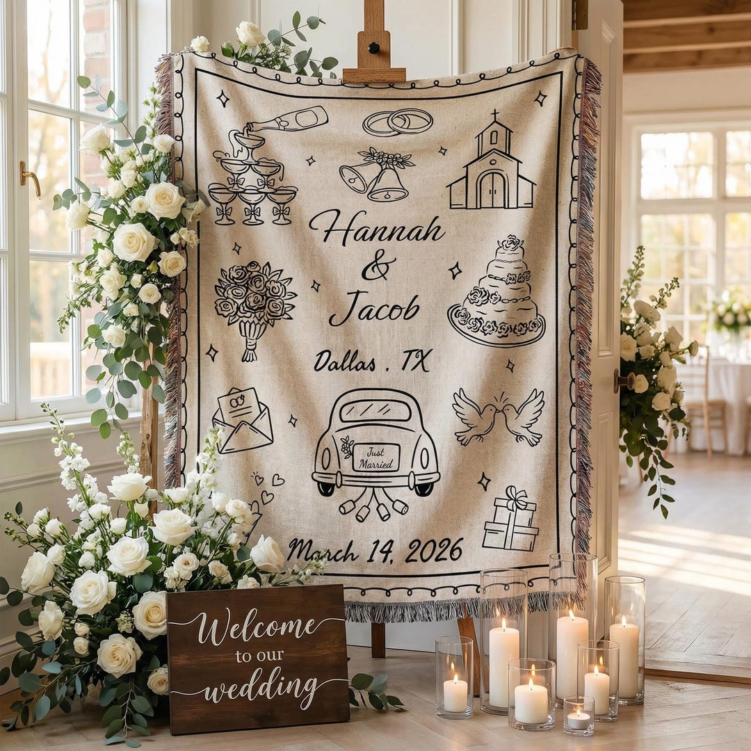 Personalized Wedding Backdrop, Woven Wedding Banner, - Etsy