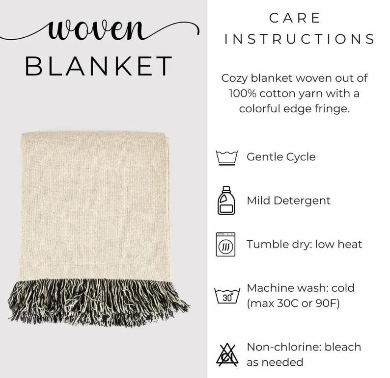 Cozy Woven Blanket with Colorful Fringe, Warm and Comfortable Throw Blanket, Perfect for Home Decor, Ideal Gift Idea