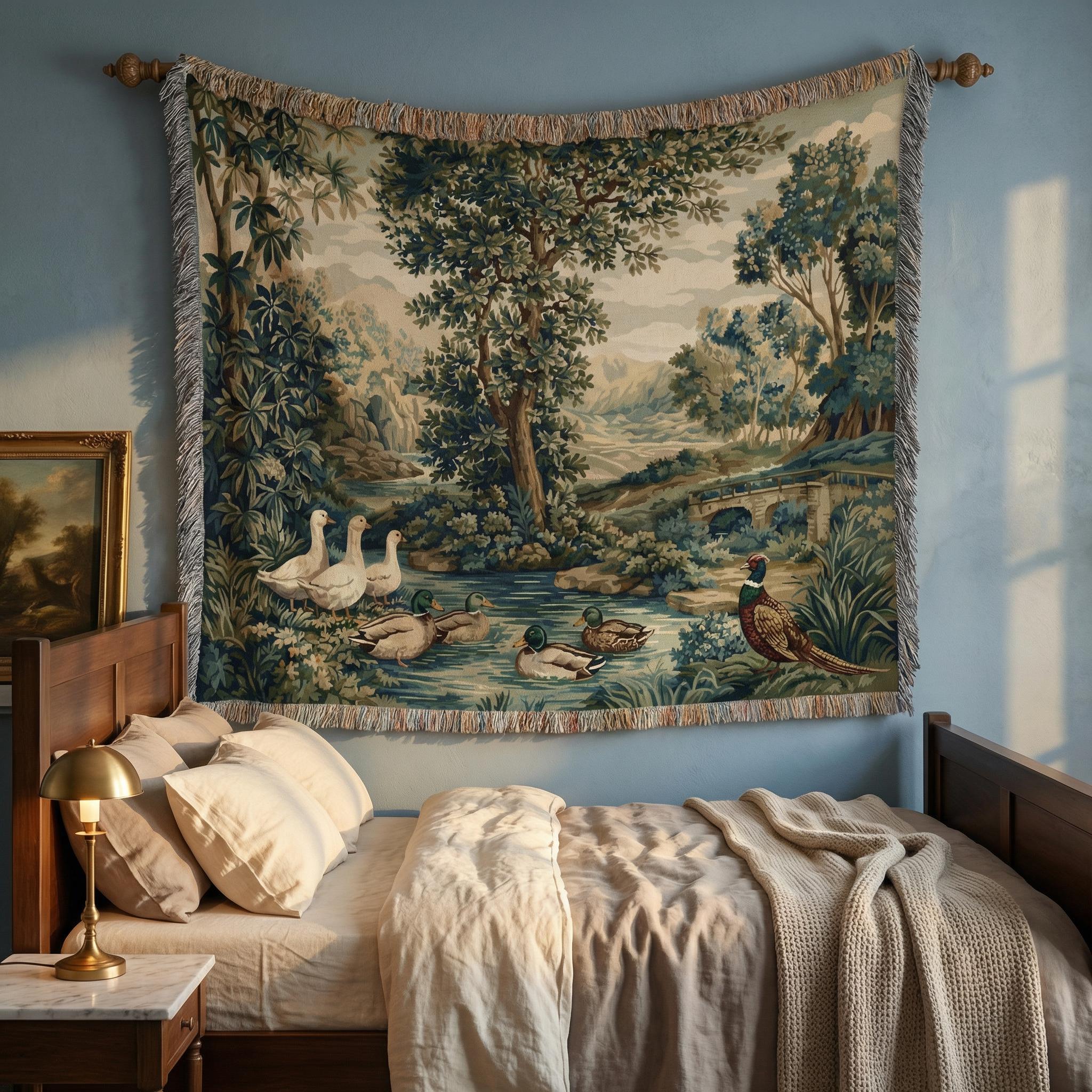 French Aubusson Verdure Tapestry, Cottagecore Woven Blanket - Etsy