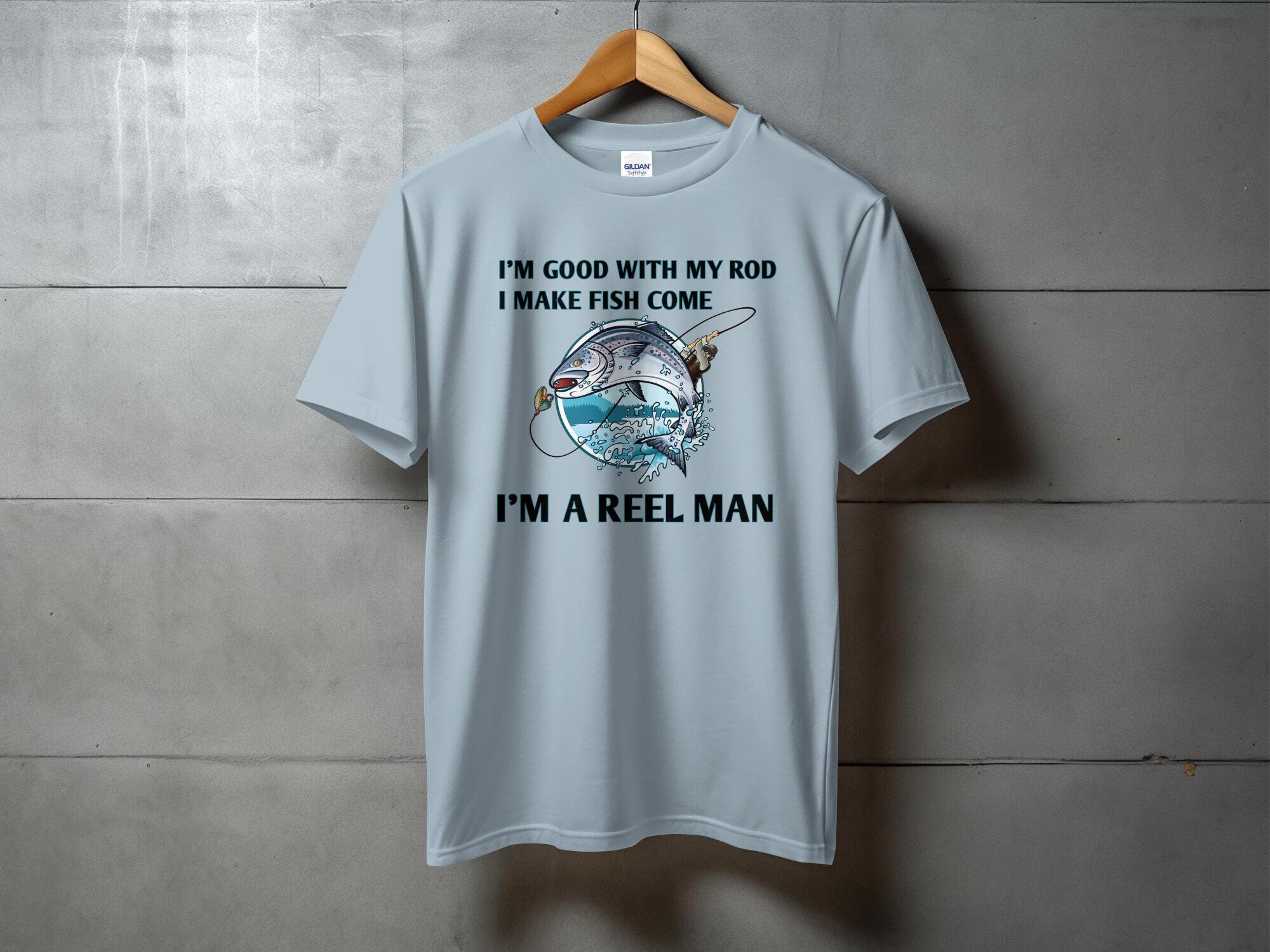 Funny Fishing Shirts, Fisherman with Fishing Pole, Fishing Rod