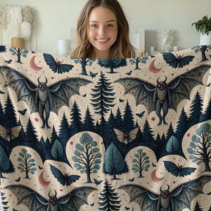 Manta de algodón tejida de Mothman: Tapiz de arte críptico