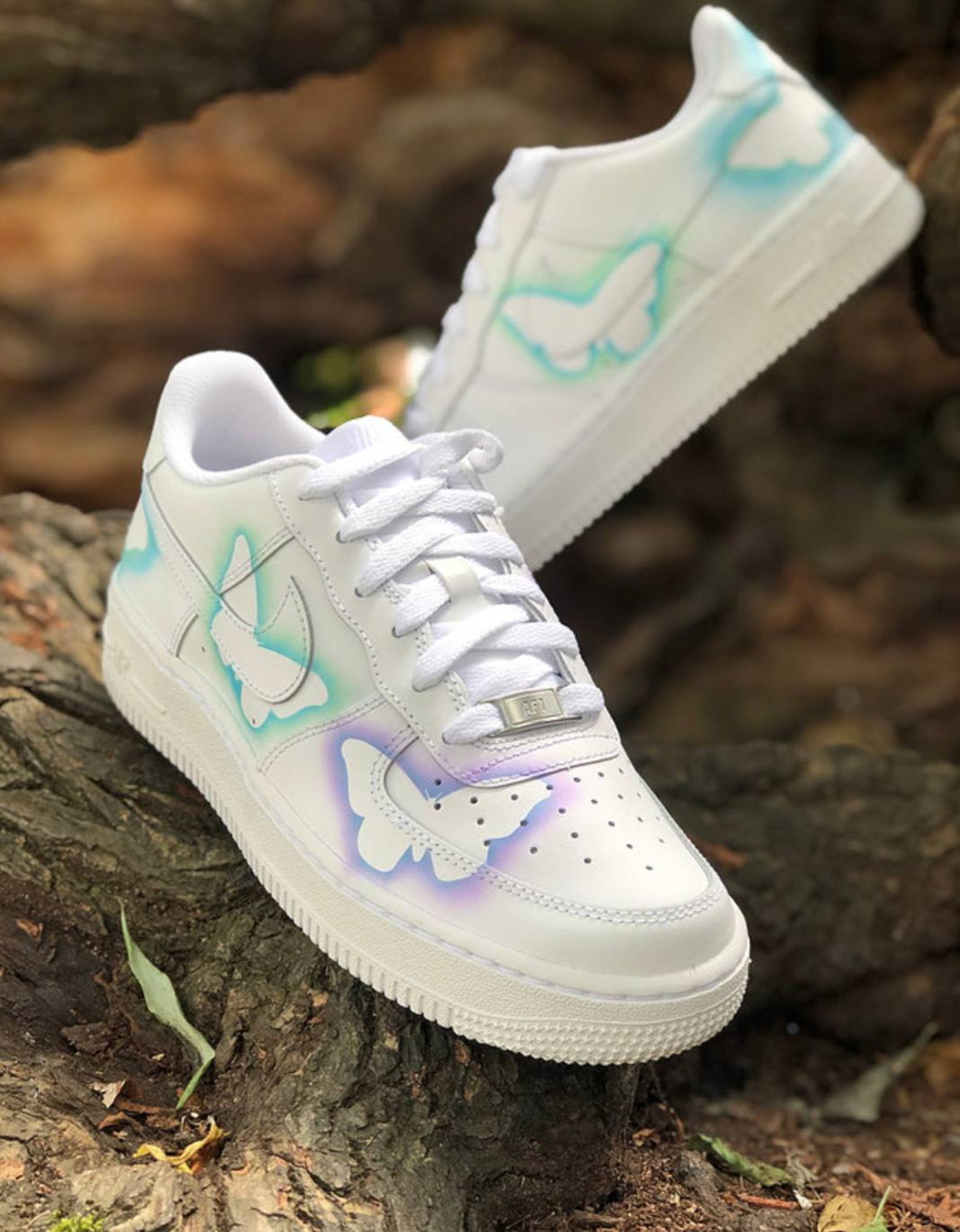 Nike air force 1 custom af1 pastel butterfly shadows | Etsy