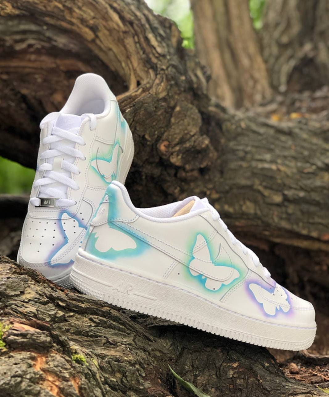 Nike air force 1 custom af1 pastel butterfly shadows | Etsy