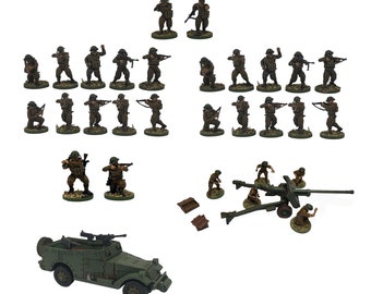 British Infantry Platoon, World War Two, 28mm/20mm (1/56, 1/72) 3D printed for wargaming, Bolt Action etc