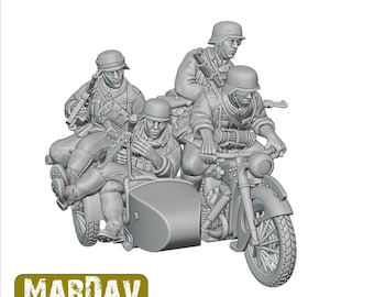 Motorcycle and sidecar (German)