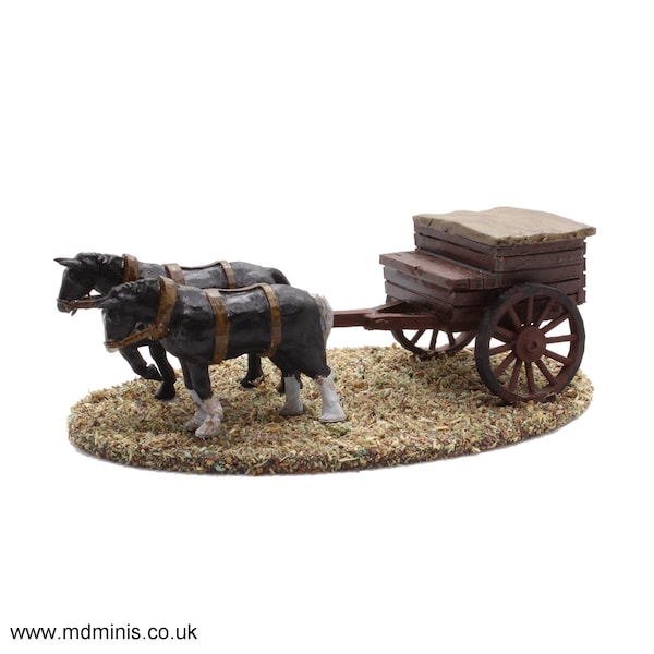 Horse drawn limber, World War Two, 28mm/20mm (1/56, 1/72) 3D resin printed  for wargaming, modelling, Bolt Action etc
