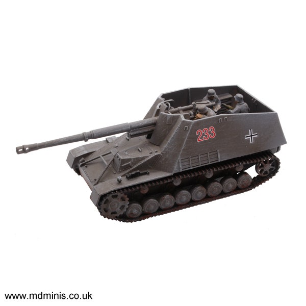 German Nashorn tank destroyer, World War Two, 28mm & 20mm  (1/56, 1/72) 3D resin printed for wargaming, Bolt Action etc