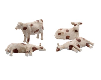 Livestock (cows), World War Two, 28mm/20mm (1/56, 1/72) 3D resin printed for wargaming, Bolt Action etc