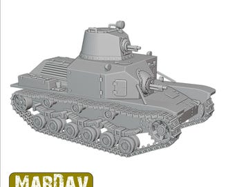 Maquette 3D Imprimée - Char Japonais Type 92 Jyu-Sokosha (early) - Échelles 1/56, 1/72, 1/87, 1/100