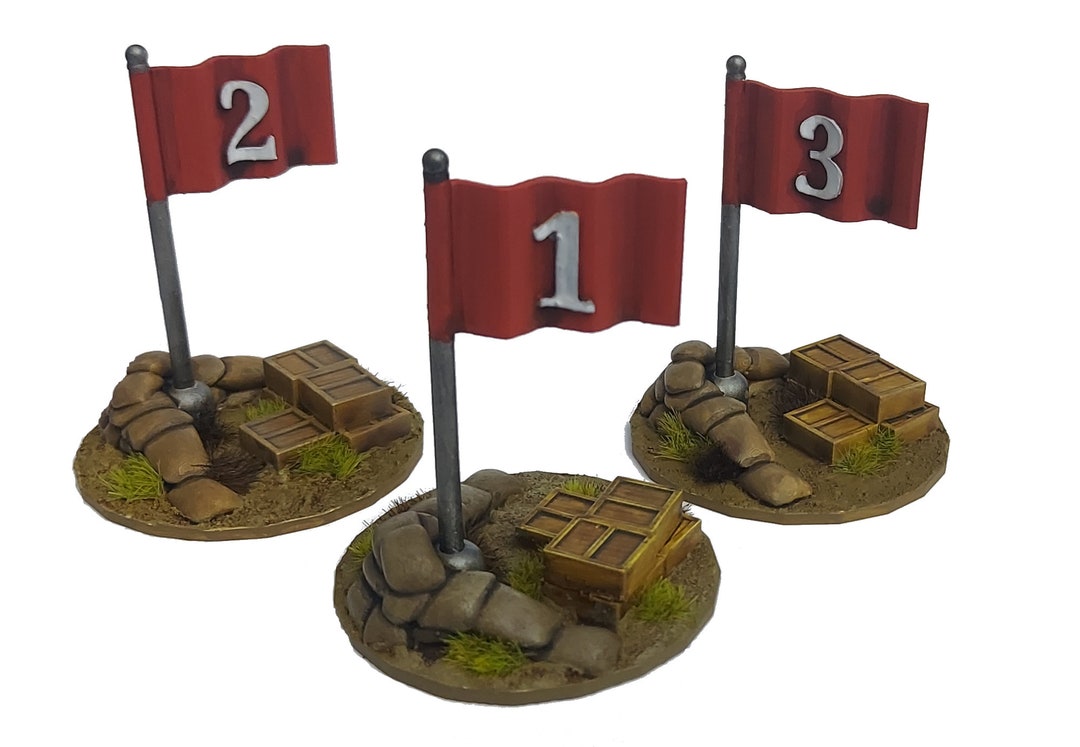 Objective Markers, World War Two, 28mm/20mm/15mm 1/56, 1/72, 1/100 3D ...