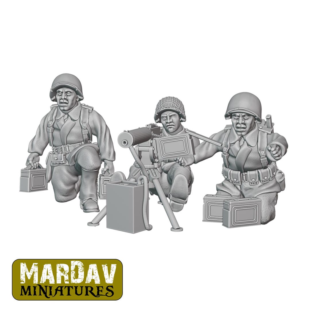Army .30 Cal Browning M1917 MMG Team - Firing (US) - Etsy