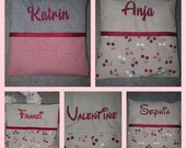 Cherry stone pillow with name cherry stones or rapeseed with lavender 20 x 20 cm