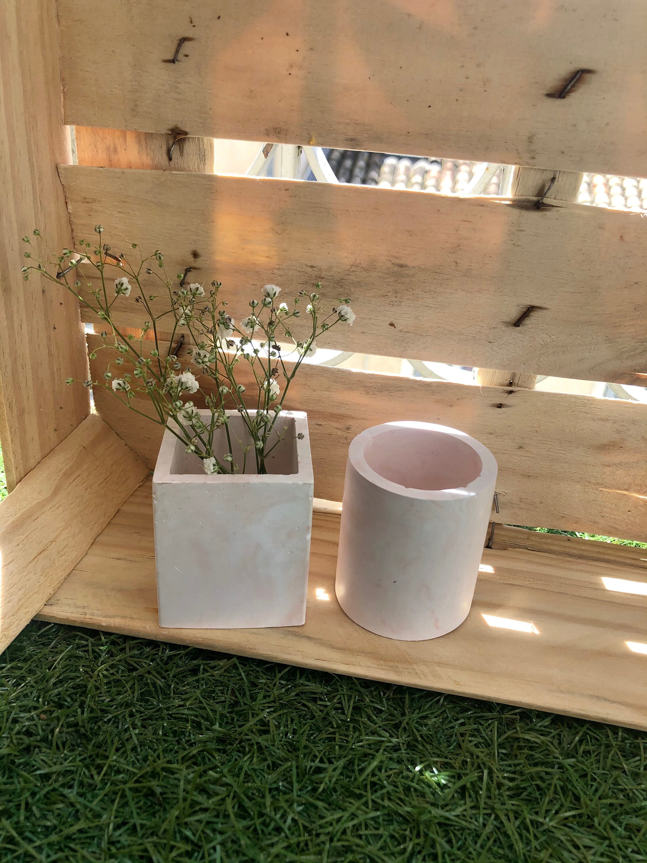 Petits Pots en Plâtre Marbré