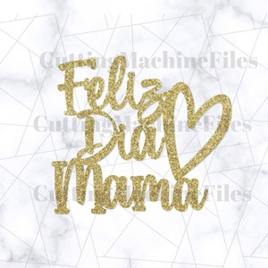 Feliz Dia Mama Heart Strawberry Box Toppers SVG/PNG, Decoraciones en Español, Spanish Mother's Day Toppers Svg