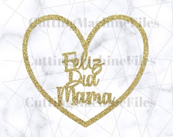 Feliz Dia Mama Strawberry Box Toppers SVG/PNG, Feliz Dia de las Madres Svg/Png, Decoraciones en Español, Spanish Mother's Day Toppers Svg