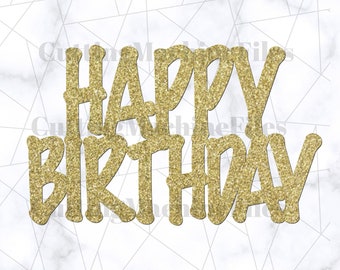 Feliz cumpleaños Cake Topper SVG/PNG, Feliz cumpleaños Svg Archivo, Cake Topper Svg, Cupcake y Cake Topper, Strawberry Box Topper Svg/Png