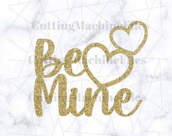 Sé mío doble corazón San Valentín SVG/PNG, San Valentín Cupcake Topper SVG/Png, Día de San Valentín Svg, San Valentín Pastel Topper Svg