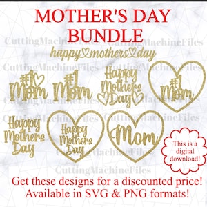 Happy Mother's Day Engelse bundel SVG/PNG, Moederdag Cupcake Topper SVG/Png, Aardbei Topper Svg, Aardbei Box Topper Svg/Png