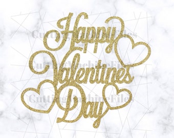 Corazón del Día de San Valentín SVG/PNG, Feliz Día de San Valentín Svg/Png, Topper de pastel del Día de San Valentín SVG/Png, Día de San Valentín Svg, Topper de caja de fresas Svg