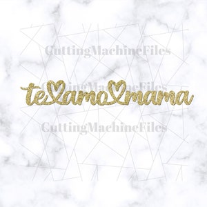 Te Amo Mama, Feliz Dia Mama Heart Strawberry Box Toppers SVG/PNG, Decoraciones en Español, Spaanse Moederdag Toppers Svg