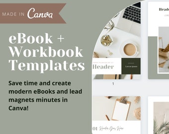 50+ eBook & Workbook Modern Boho Minimalist Canva Templates, Worksheet Lead Magnet Design, Checklist, Reporting, Worksheets, Marketing