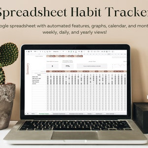 Habit Tracker Google Spreadsheet with 2022 Monthly, Yearly, Daily Tracker - Automated Template - Calendar Planner - Instant Download