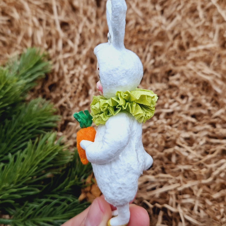 Piccoli coniglietti, decorazioni per albero di Nataledecorazioni pasquali, decorazioni pendenti, giocattoli in cotone filato. immagine 6