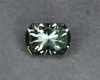 2.5ct Prasiolite Loose Gemstone Precision Cut Rectangle Faceted Green Quartz Natural