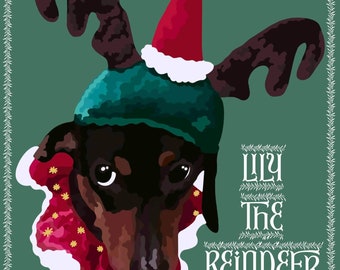 Holiday/Funny Themed Custom Modern Color Block Digital Art Pet Portrait January 2022