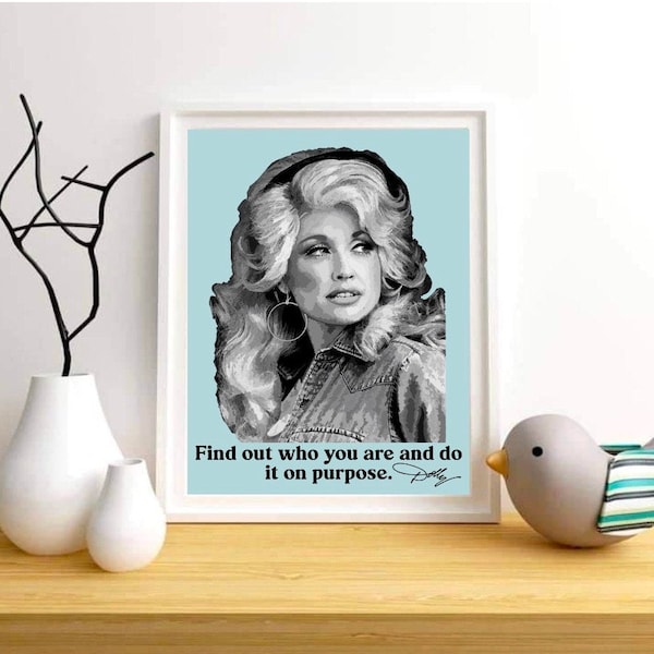 Dolly Parton „Dowiedz się, kim jesteś” Czarno-szary wydruk cyfrowy