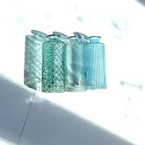 Green glass vases set of 3 &quot;Emerald Forest&quot;