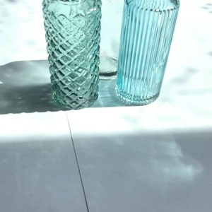 Vases en verre vert set de 3 Forêt d'Émeraude image 2